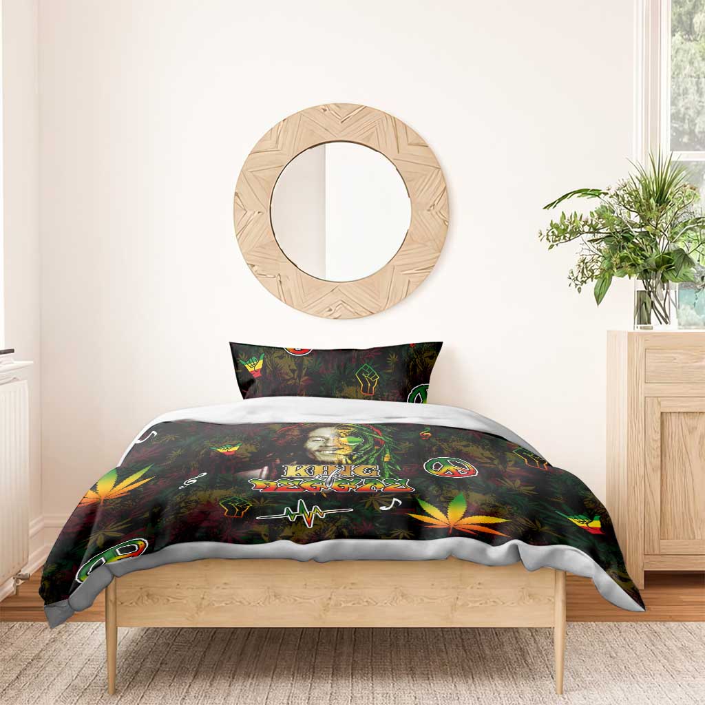 King Of Reggae Legend Bob Bedding Set Peace and Love