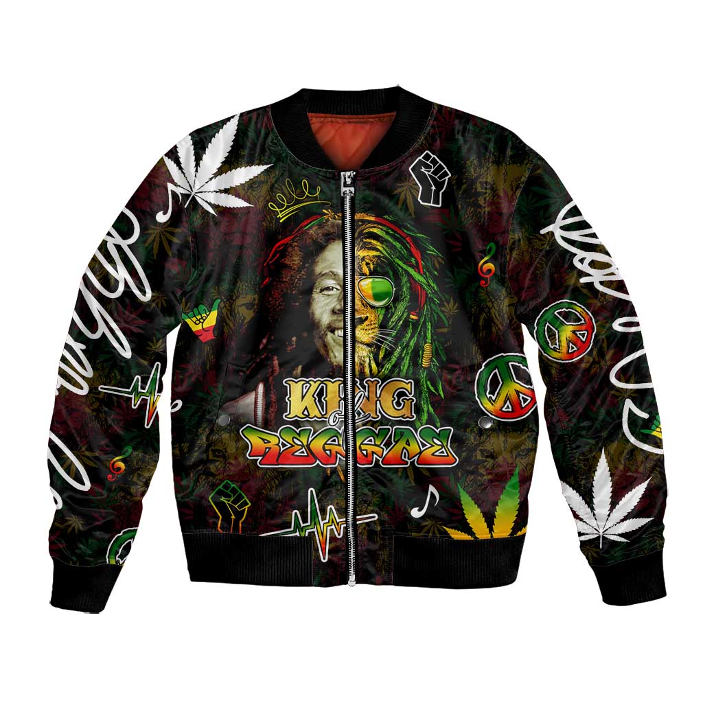 King Of Reggae Legend Bob Bomber Jacket Peace and Love