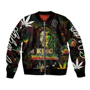 King Of Reggae Legend Bob Bomber Jacket Peace and Love
