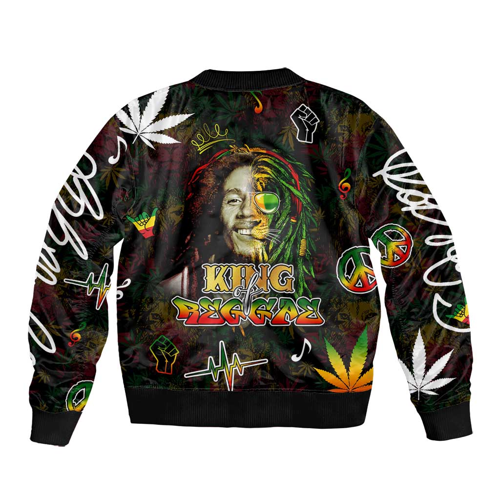 King Of Reggae Legend Bob Bomber Jacket Peace and Love
