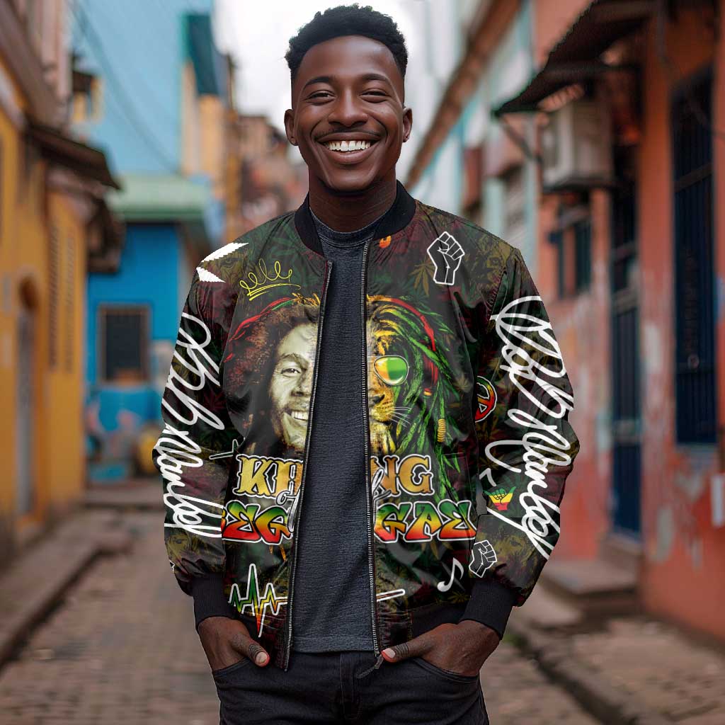 King Of Reggae Legend Bob Bomber Jacket Peace and Love
