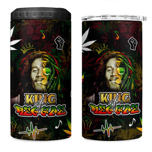 King Of Reggae Legend Bob 4 in 1 Can Cooler Tumbler Peace and Love