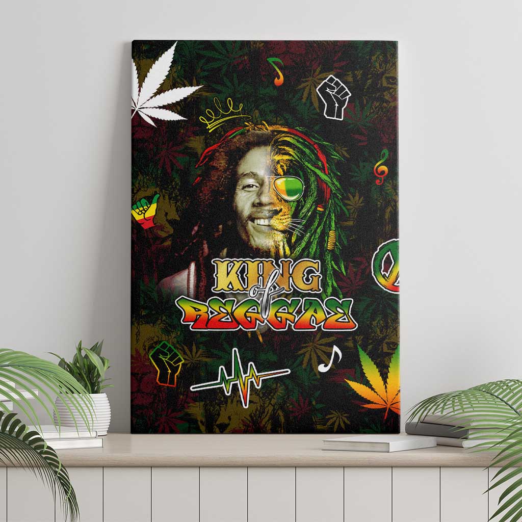 King Of Reggae Legend Bob Canvas Wall Art Peace and Love
