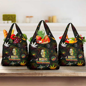King Of Reggae Legend Bob Grocery Bag Peace and Love