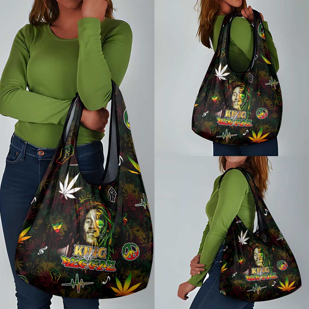 King Of Reggae Legend Bob Grocery Bag Peace and Love