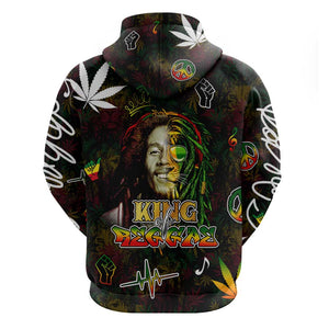 King Of Reggae Legend Bob Hoodie Peace and Love