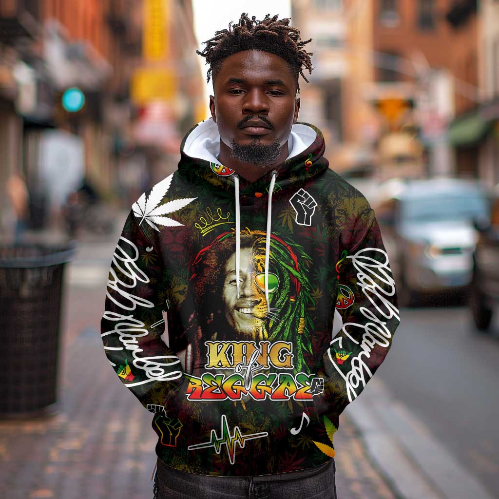 King Of Reggae Legend Bob Hoodie Peace and Love