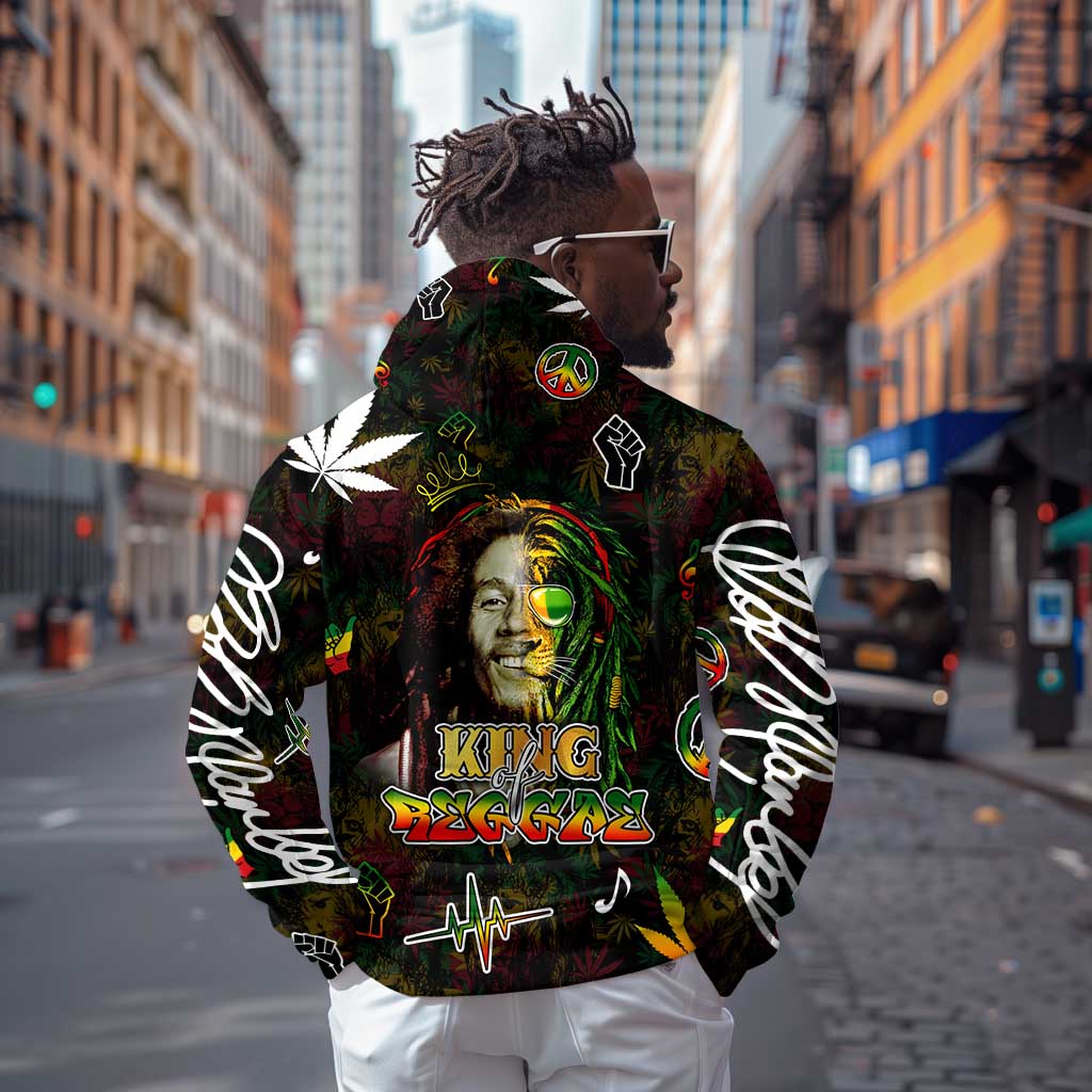 King Of Reggae Legend Bob Hoodie Peace and Love