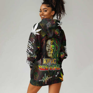 King Of Reggae Legend Bob Hoodie Dress Peace and Love