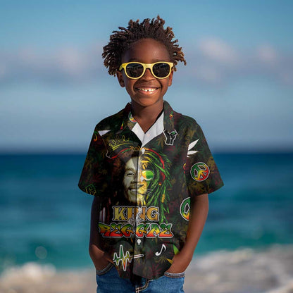 King Of Reggae Legend Bob Kid Hawaiian Shirt Peace and Love