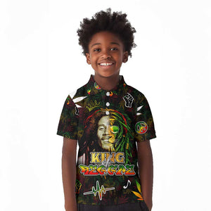King Of Reggae Legend Bob Kid Polo Shirt Peace and Love