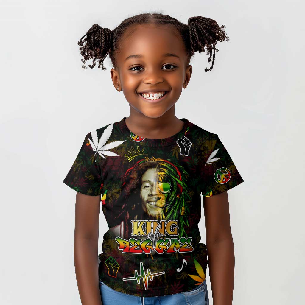 King Of Reggae Legend Bob Kid T shirt Peace and Love