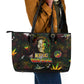 King Of Reggae Legend Bob Leather Tote Bag Peace and Love