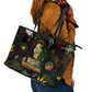 King Of Reggae Legend Bob Leather Tote Bag Peace and Love