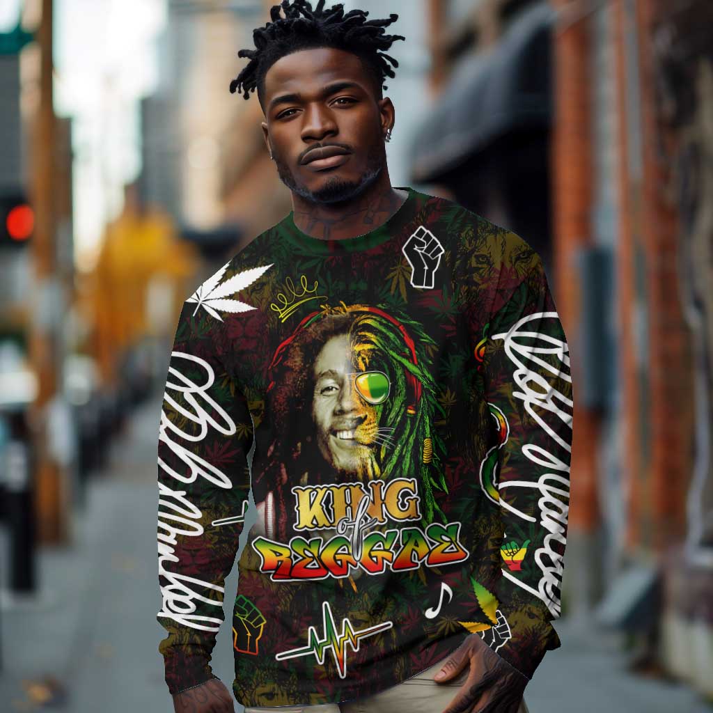 King Of Reggae Legend Bob Long Sleeve Shirt Peace and Love