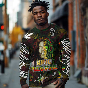 King Of Reggae Legend Bob Long Sleeve Shirt Peace and Love