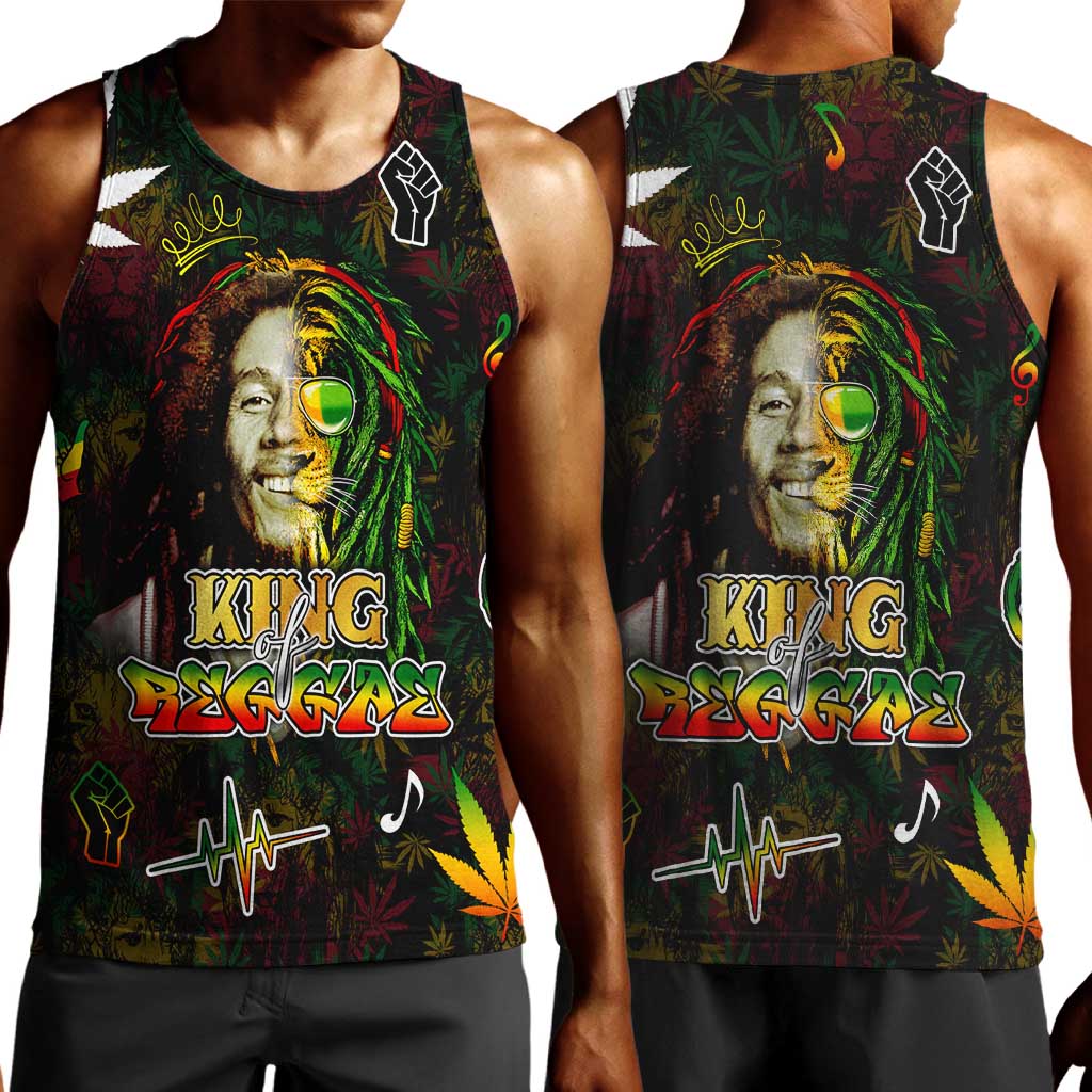 King Of Reggae Legend Bob Men Tank Top Peace and Love