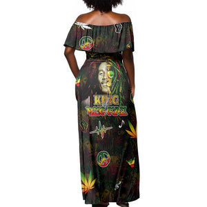 King Of Reggae Legend Bob Off Shoulder Maxi Dress Peace and Love