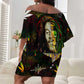 King Of Reggae Legend Bob Off Shoulder Short Dress Peace and Love