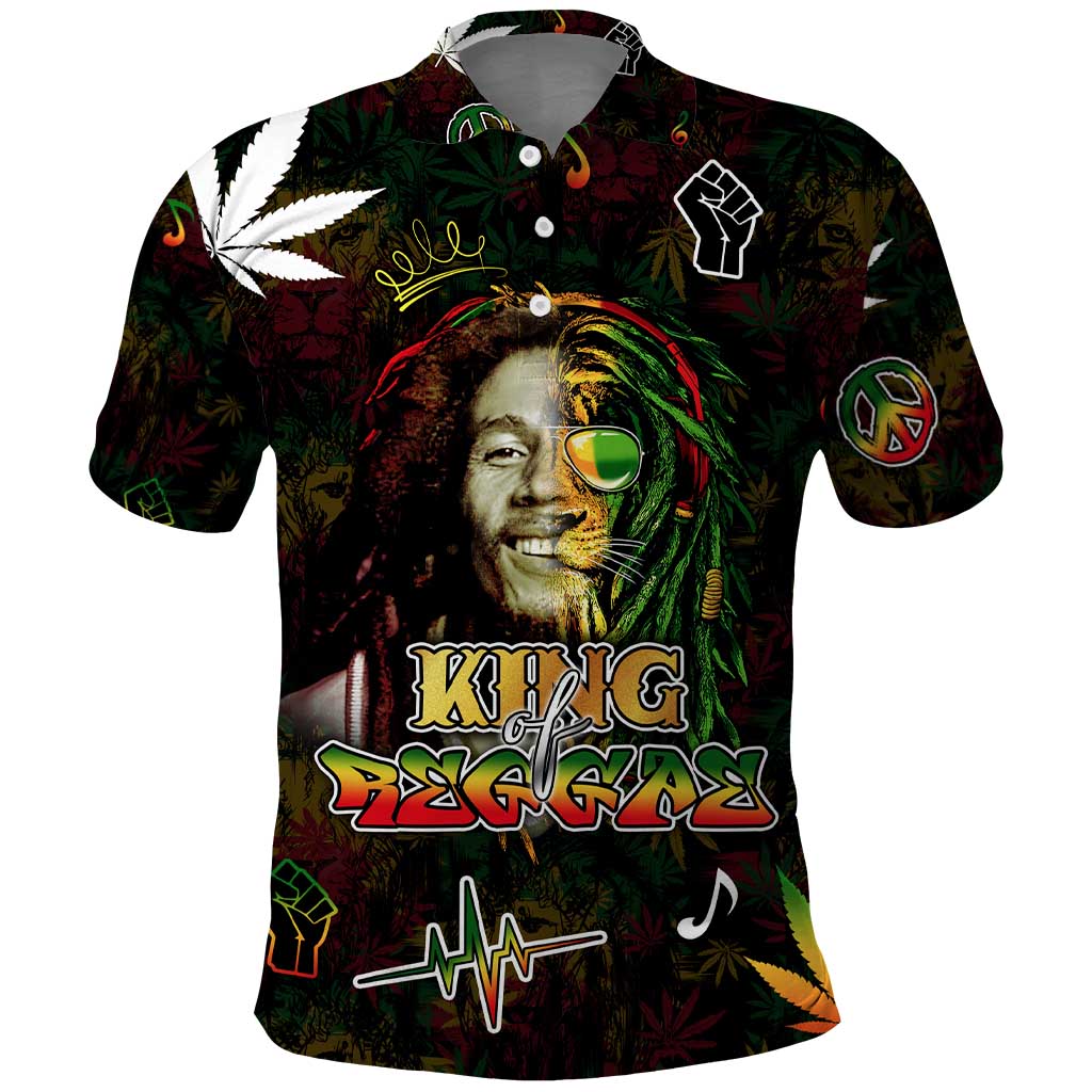 King Of Reggae Legend Bob Polo Shirt Peace and Love