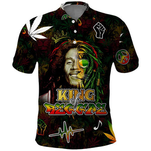 King Of Reggae Legend Bob Polo Shirt Peace and Love