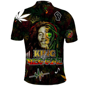 King Of Reggae Legend Bob Polo Shirt Peace and Love