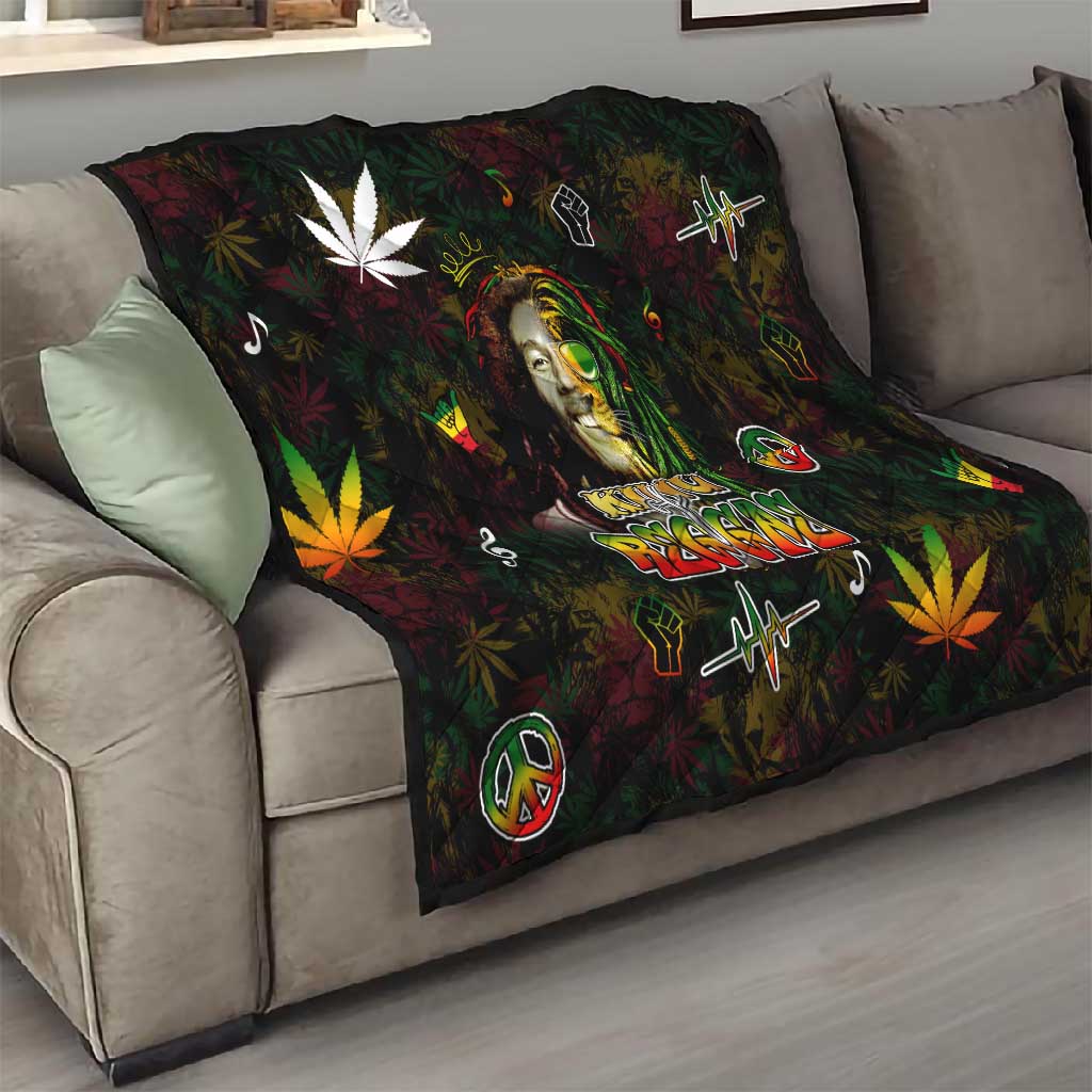 King Of Reggae Legend Bob Quilt Peace and Love