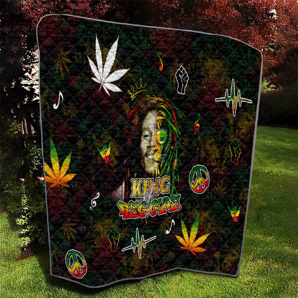 King Of Reggae Legend Bob Quilt Peace and Love