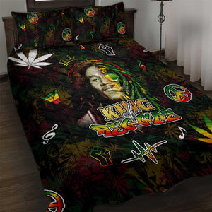King Of Reggae Legend Bob Quilt Bed Set Peace and Love