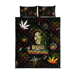 King Of Reggae Legend Bob Quilt Bed Set Peace and Love