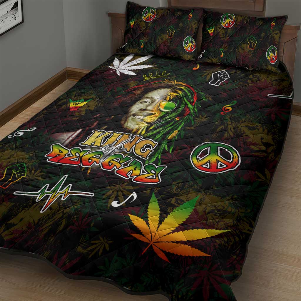 King Of Reggae Legend Bob Quilt Bed Set Peace and Love