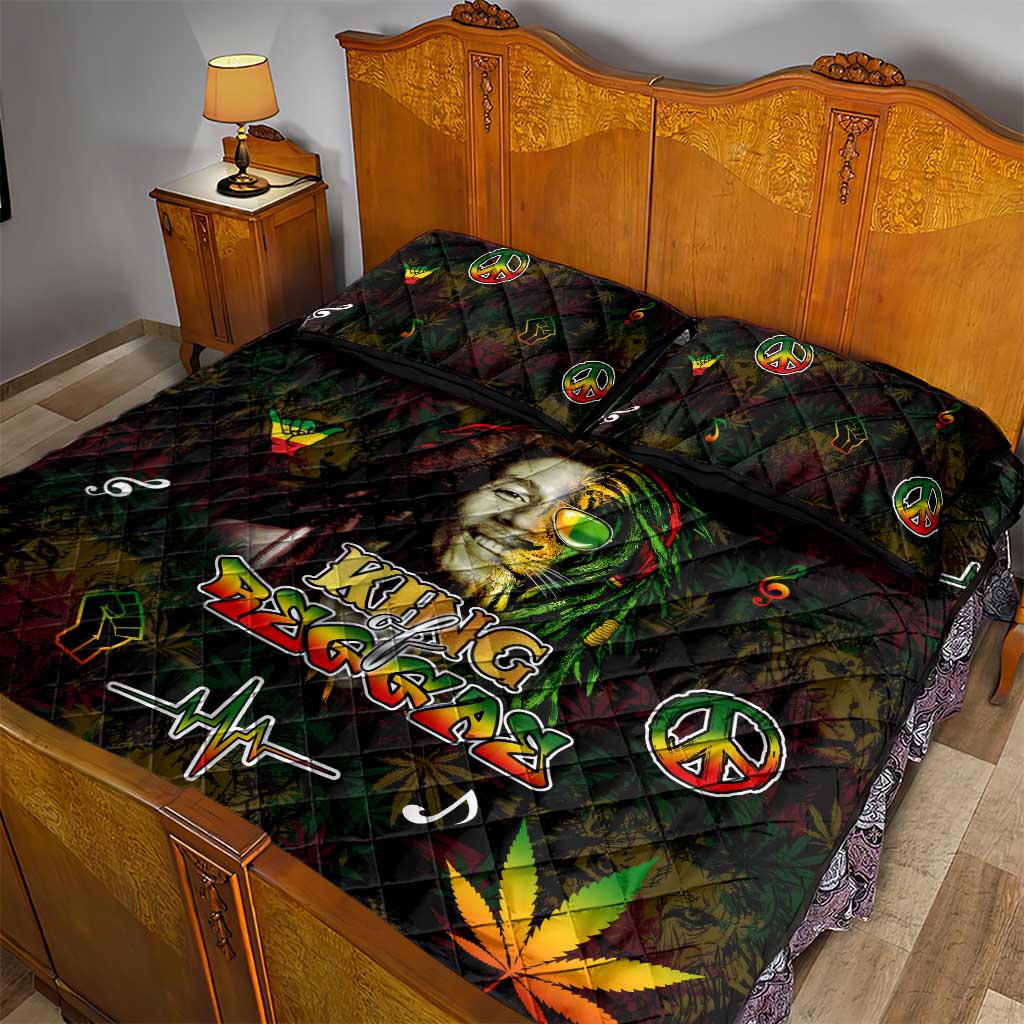 King Of Reggae Legend Bob Quilt Bed Set Peace and Love