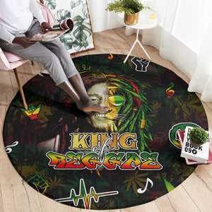 King Of Reggae Legend Bob Round Carpet Peace and Love