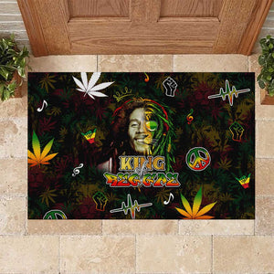 King Of Reggae Legend Bob Rubber Doormat Peace and Love