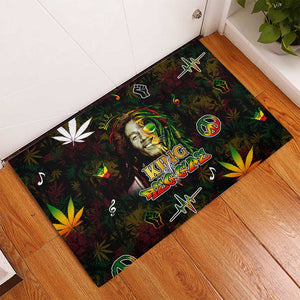 King Of Reggae Legend Bob Rubber Doormat Peace and Love