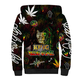 King Of Reggae Legend Bob Sherpa Hoodie Peace and Love
