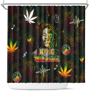 King Of Reggae Legend Bob Shower Curtain Peace and Love