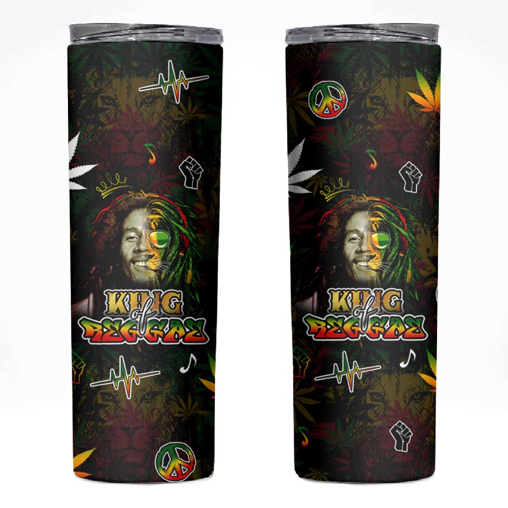 King Of Reggae Legend Bob Skinny Tumbler Peace and Love