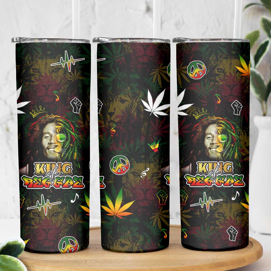 King Of Reggae Legend Bob Skinny Tumbler Peace and Love