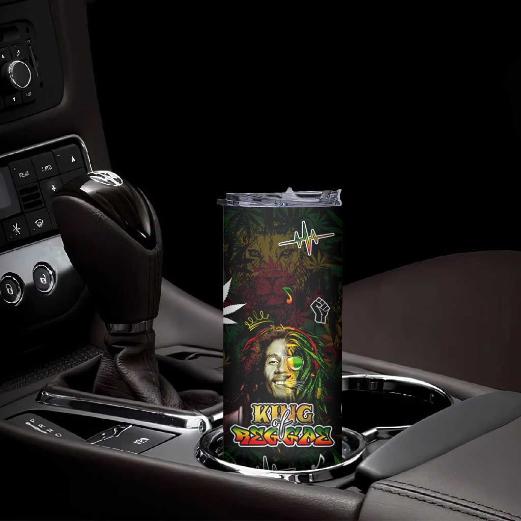 King Of Reggae Legend Bob Skinny Tumbler Peace and Love