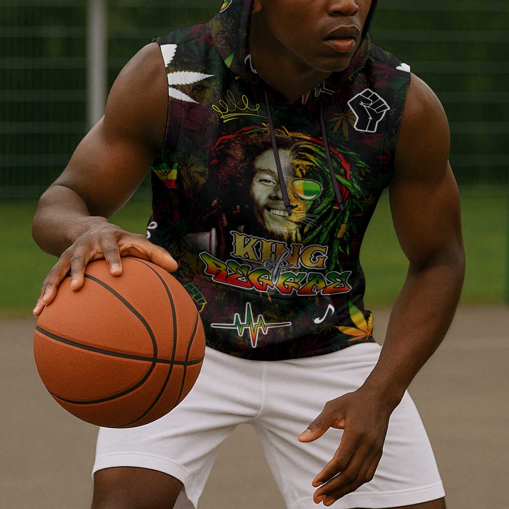 King Of Reggae Legend Bob Sleeveless Hoodie Peace and Love - African Pride