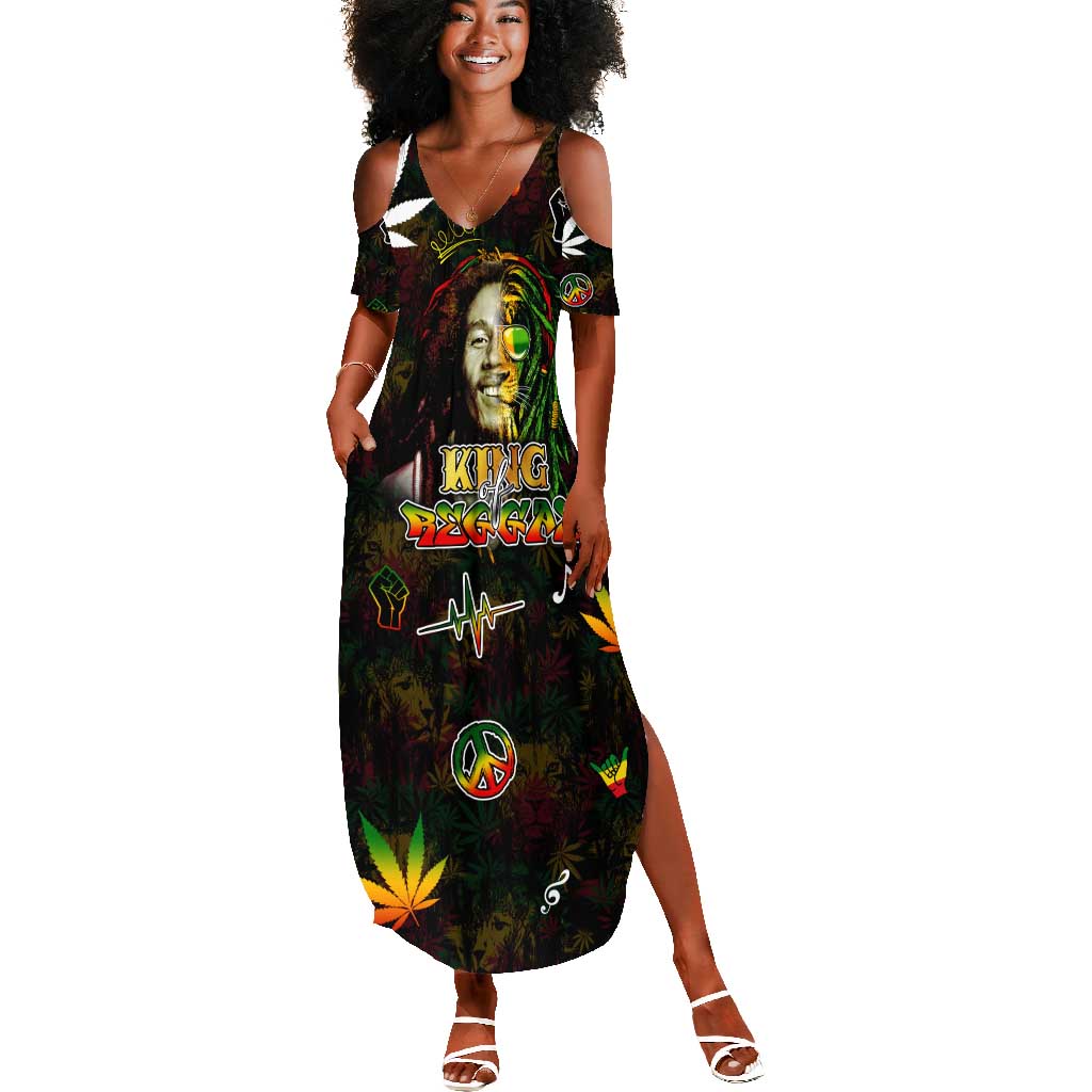 King Of Reggae Legend Bob Summer Maxi Dress Peace and Love