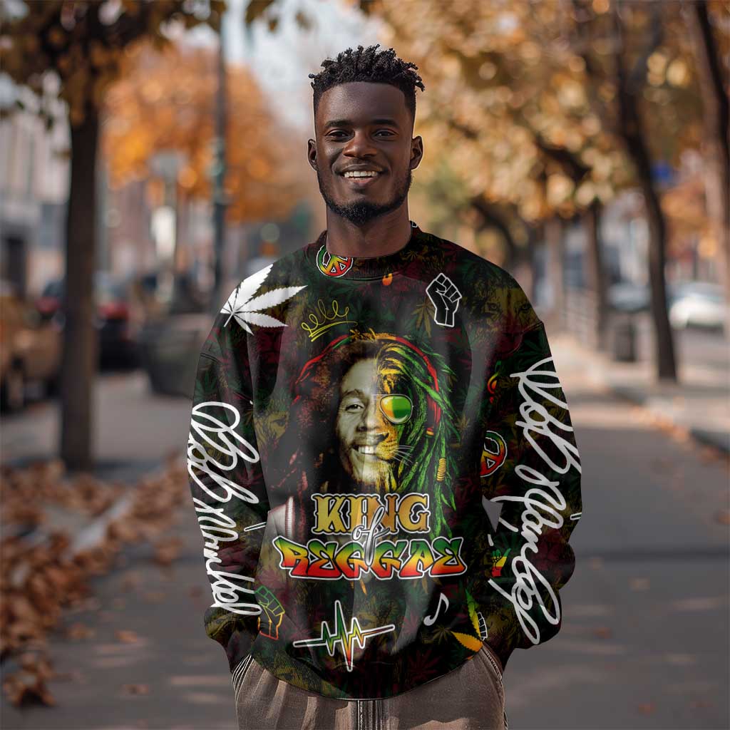 King Of Reggae Legend Bob Sweatshirt Peace and Love