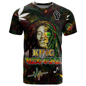 King Of Reggae Legend Bob T shirt Peace and Love
