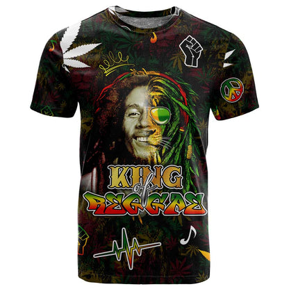 King Of Reggae Legend Bob T shirt Peace and Love