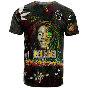 King Of Reggae Legend Bob T shirt Peace and Love