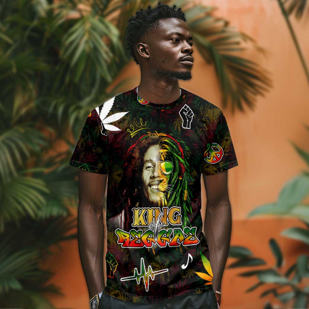 King Of Reggae Legend Bob T shirt Peace and Love