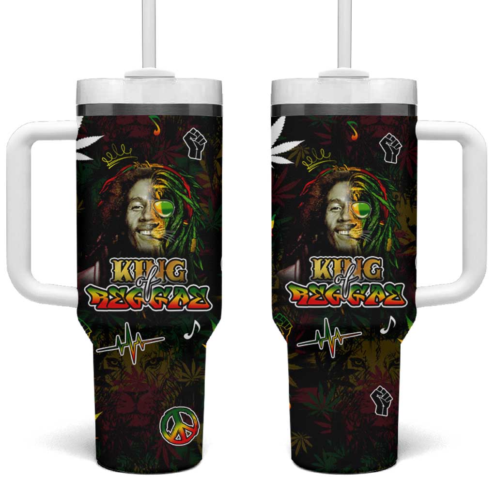 King Of Reggae Legend Bob Tumbler With Handle Peace and Love