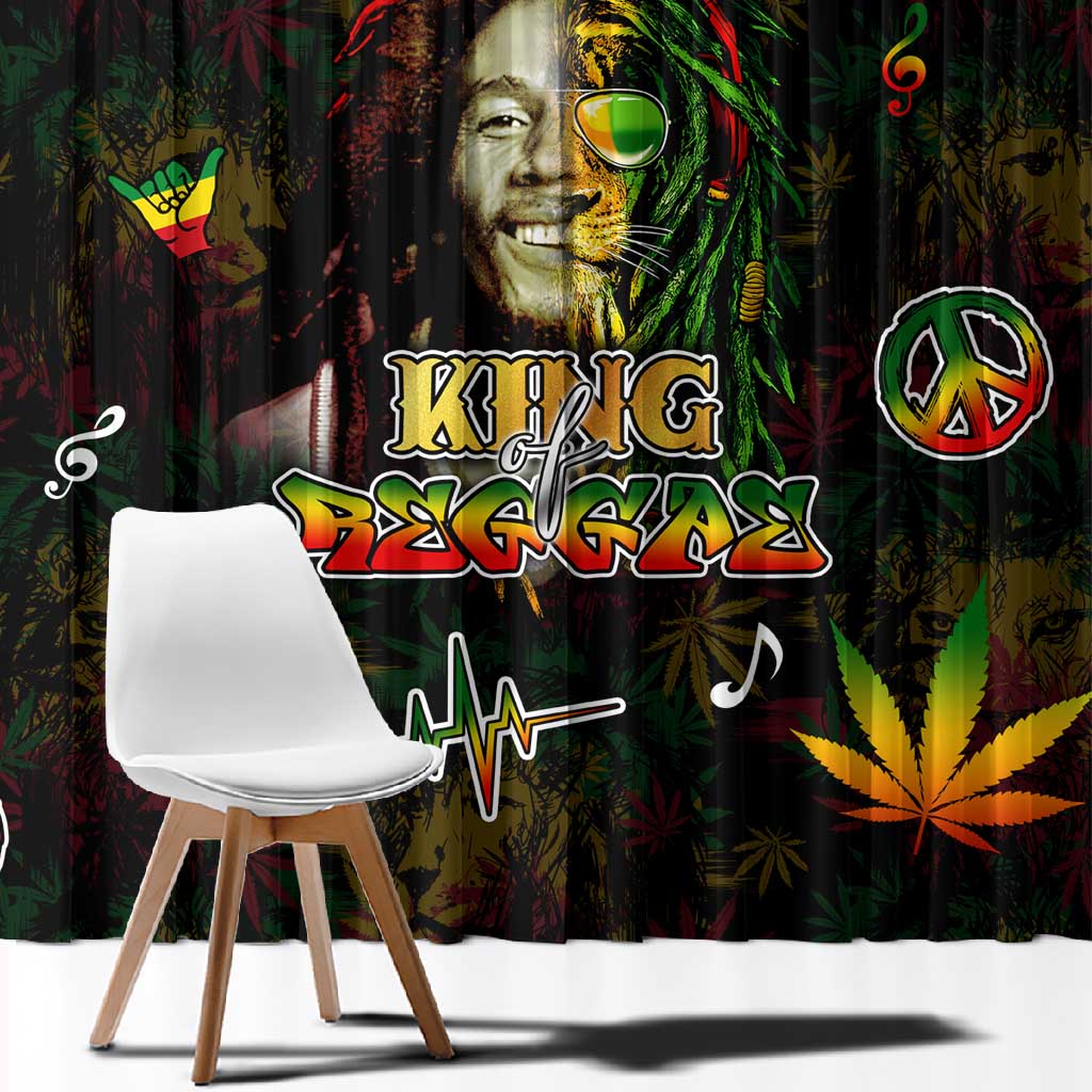 King Of Reggae Legend Bob Window Curtain Peace and Love
