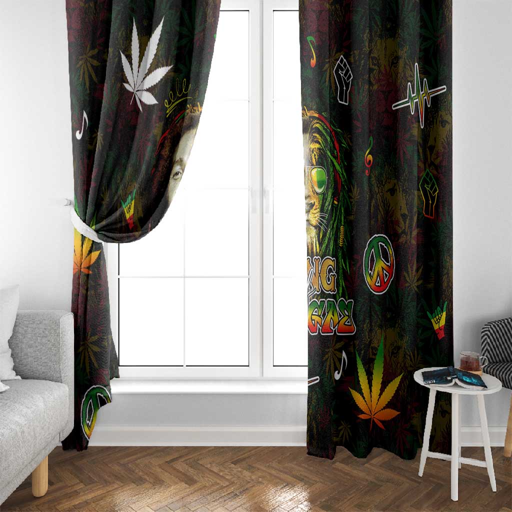 King Of Reggae Legend Bob Window Curtain Peace and Love